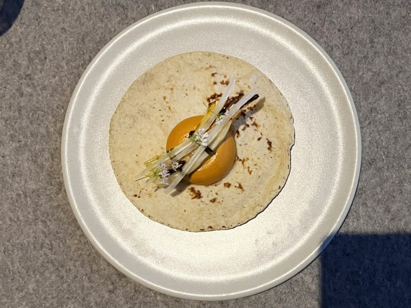 Butter beans taco, peanut sauce